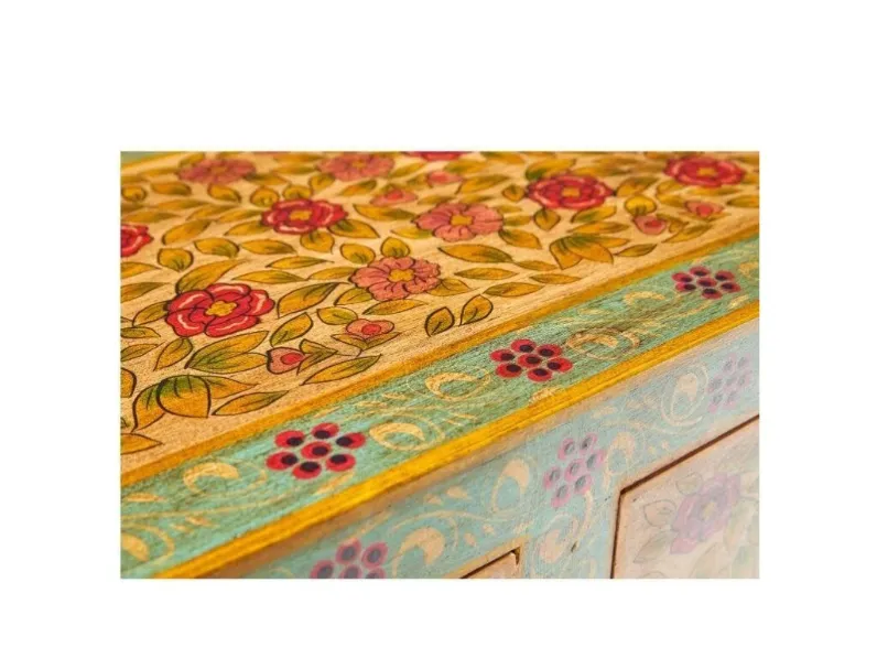 Mobile soggiorno modello Credenza frida giallo 3a-3css di Outlet etnico a prezzo Outlet