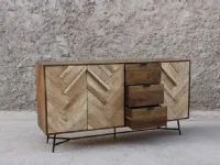 Mobile soggiorno modello Credenza rennes natural 175 di Outlet etnico a prezzo scontato