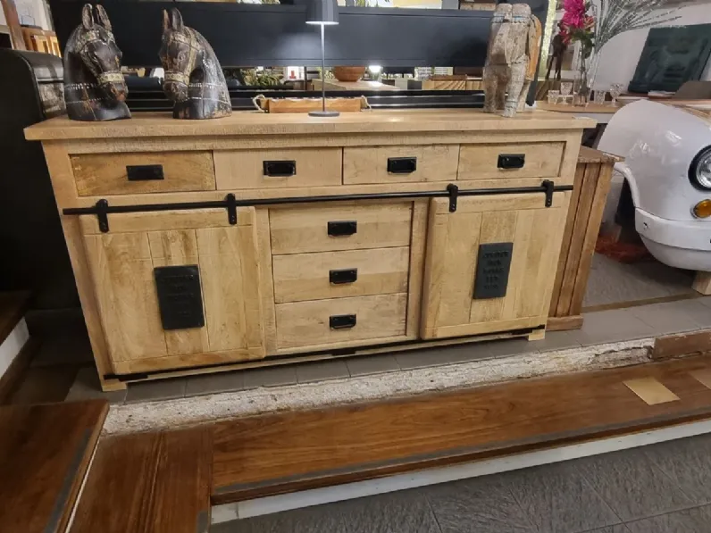 Madia Madia credenza jupiter indutrial  2 ante scorrevoli 7 cassetti di Outlet etnico a prezzi convenienti