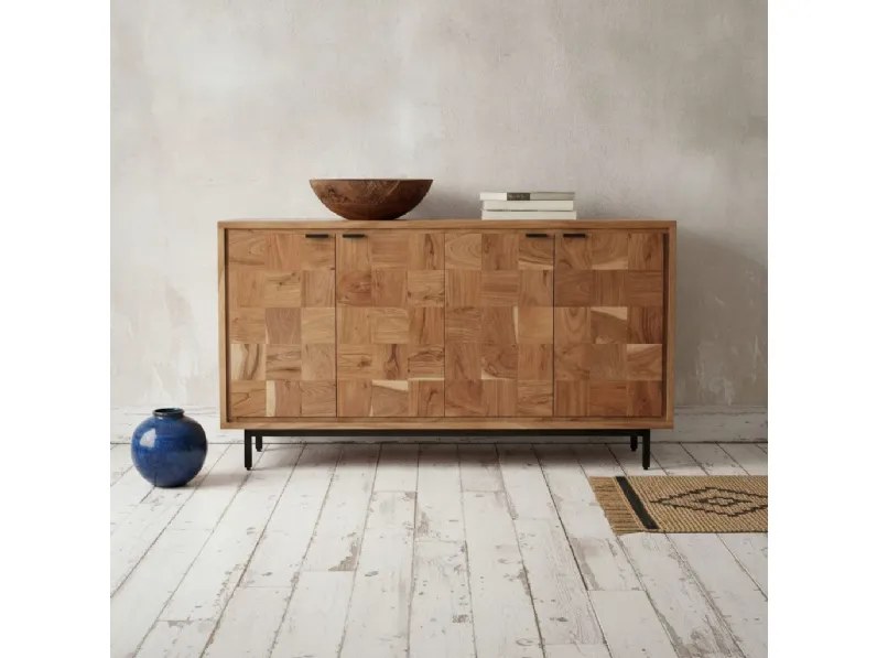 Mobile soggiorno modello Credenza acacia enzo 4a di Outlet etnico a PREZZI OUTLET