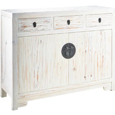 Mobile soggiorno modello  credenza china in legno  3 cassetti 2 sportelli  white decape' di Outlet etnico a PREZZI OUTLET