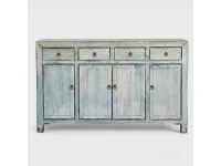 Madia in stile design Madia cina in vero legno decape blue  di Nuovi mondi collection a prezzo scontato