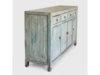 Madia in stile design Madia cina in vero legno decape blue  di Nuovi mondi collection a prezzo scontato