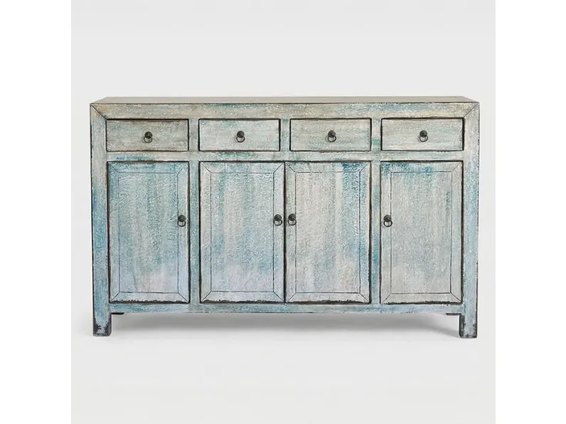 Madia in stile design Madia cina in vero legno decape blue  di Nuovi mondi collection a prezzo scontato