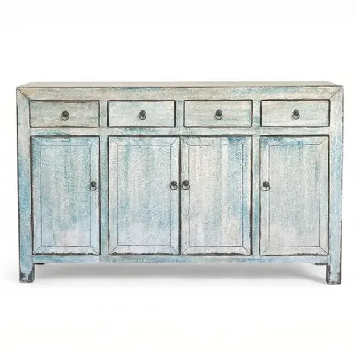 Madia in stile design Madia cina in vero legno decape blue  di Nuovi mondi collection a prezzo scontato