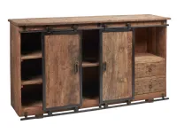 Mobile soggiorno modello Madia credenza industrial tuscani in legno di teak  di Outlet etnico a prezzo scontato