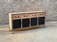 Mobile soggiorno modello Madia industrial bric ferro legno 4 ante 4 cassetti  di Outlet etnico a prezzo Outlet