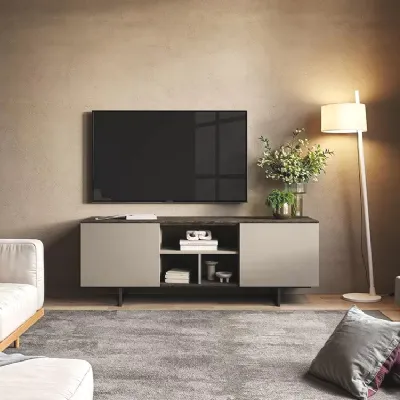 Madia in stile moderno  madia legno bruciato e argilla di Artigianale in Offerta Outlet