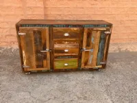 Mobile soggiorno modello Madia  vecchia ghiacciaia2 ante 3 cassetti  vintage coior  in offerta legno offerta   di Nuovi mondi cucine in Offerta Outlet