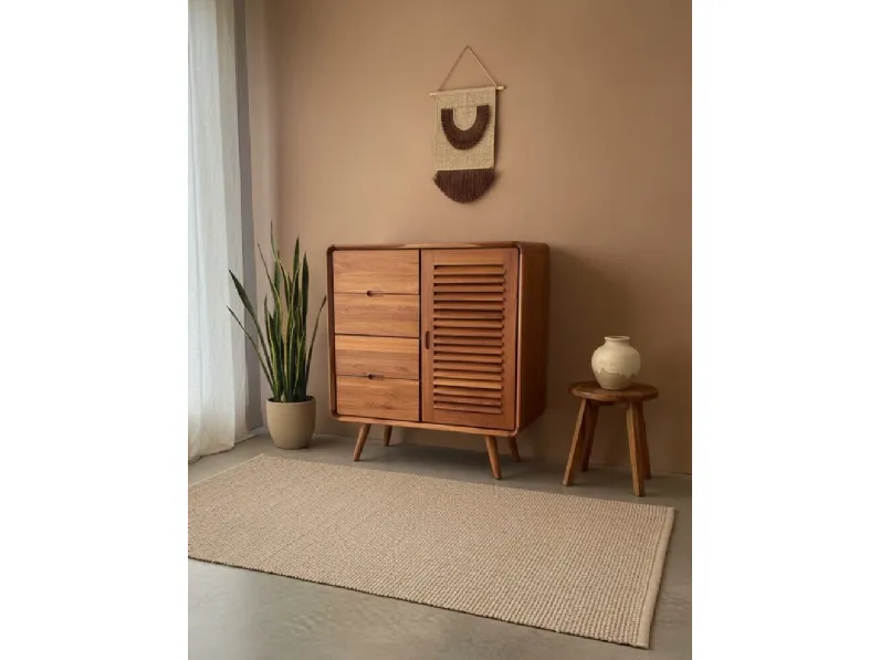 Madia di Outlet etnico in legno Mobile credenza teak 90 a prezzo scontato