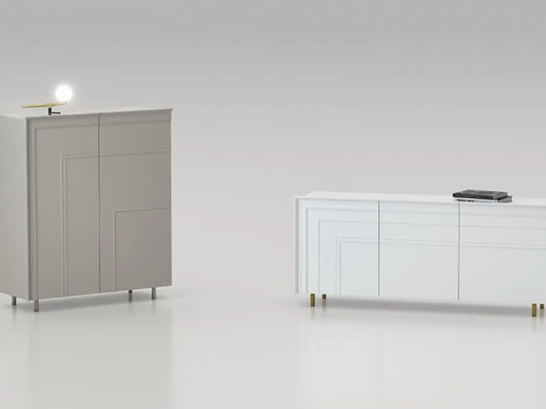 Madia in stile design Gessolina con piedini di Minotti italia in Offerta Outlet 
