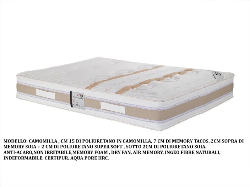 Materasso Matrimoniale  160 x 195 cm camomilla luxury memory  matrimoniale memory  Md work