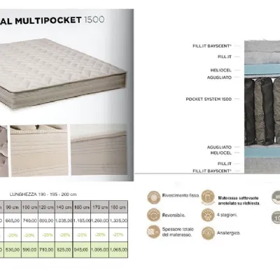 Materasso matrimoniale Altrenotti Traditional pocket 1500 a prezzi outlet