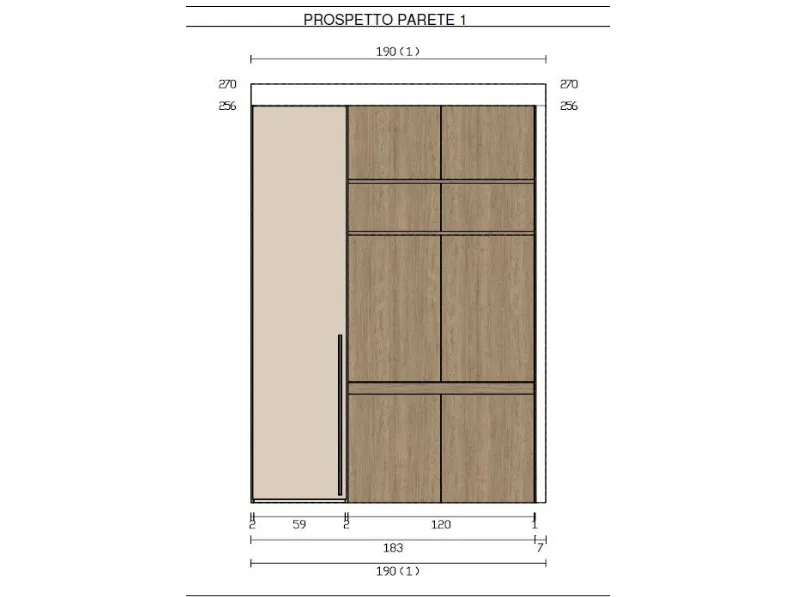 Mobile ingresso modello Ingresso con armadio e home office di Imab in OFFERTA OUTLET