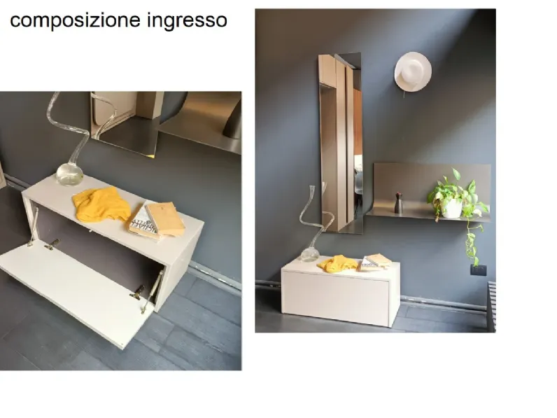 Mobile ingresso Senza maniglia modello moderno Ingresso sfoglia geometrika di Pianca in offerta