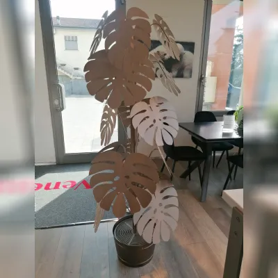 Oggettistica Artigianale Pianta monstera grande beige in OFFERTA OUTLET