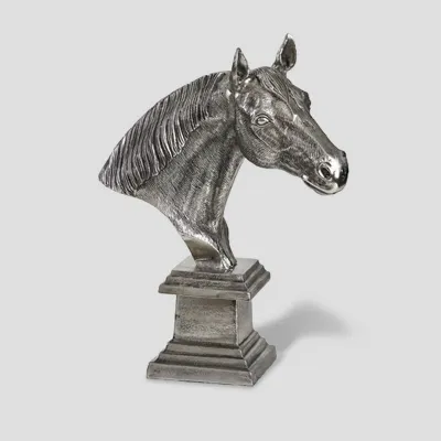Statua testa cavallo con basamento Dialma brown in stile design a prezzo scontato