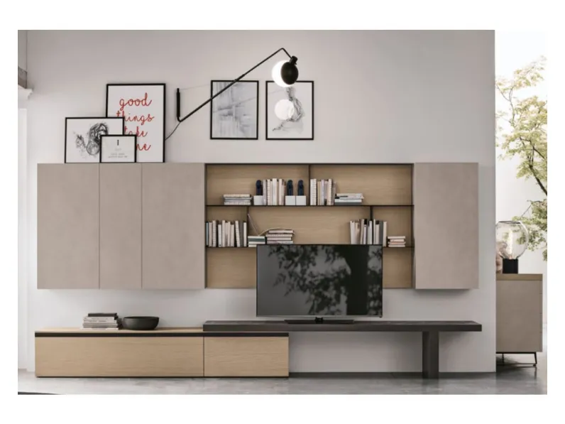 Parete attrezzata in stile design At122 di Tomasella a prezzo scontato 