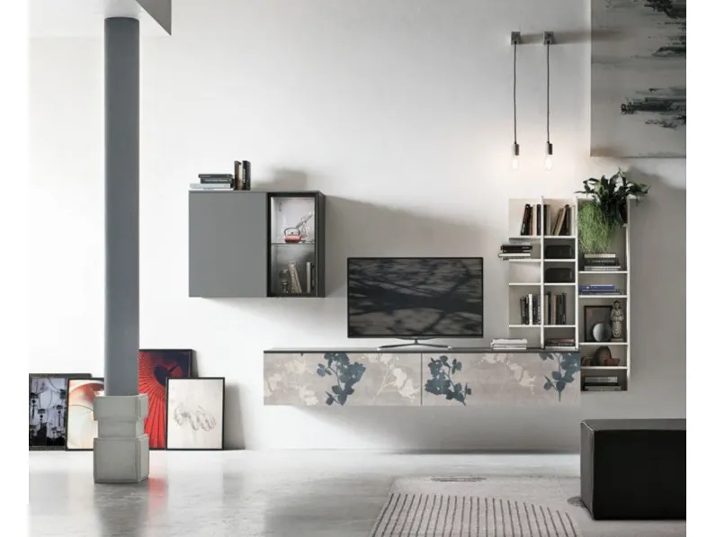 Parete attrezzata in stile design At139 di Tomasella a prezzo Outlet 