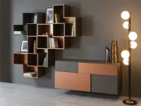 Mobile soggiorno modello Credenza fly deco e mensole cube outlet di Diotti.com scontato -45%