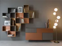 Mobile soggiorno modello Credenza fly deco e mensole cube outlet di Diotti.com scontato -45%