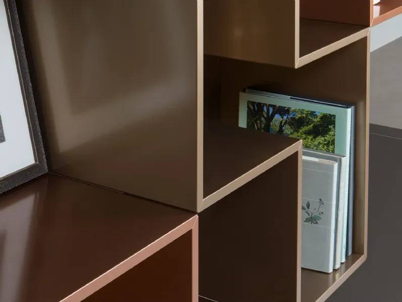 Mobile soggiorno modello Credenza fly deco e mensole cube outlet di Diotti.com scontato -51%