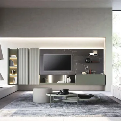 Parete attrezzata Horizon 00 di Mobilgam in OFFERTA OUTLET