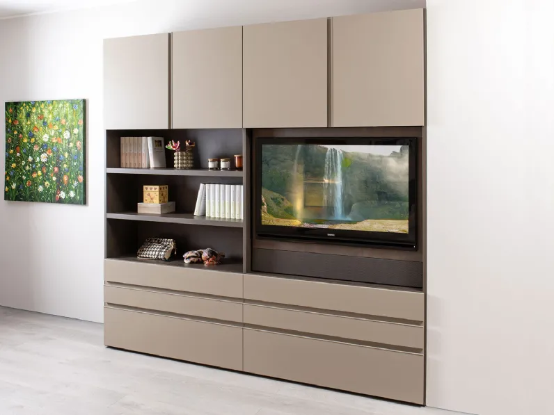Parete attrezzata Libreria wide tv outlet di Diotti.com scontata del 54%