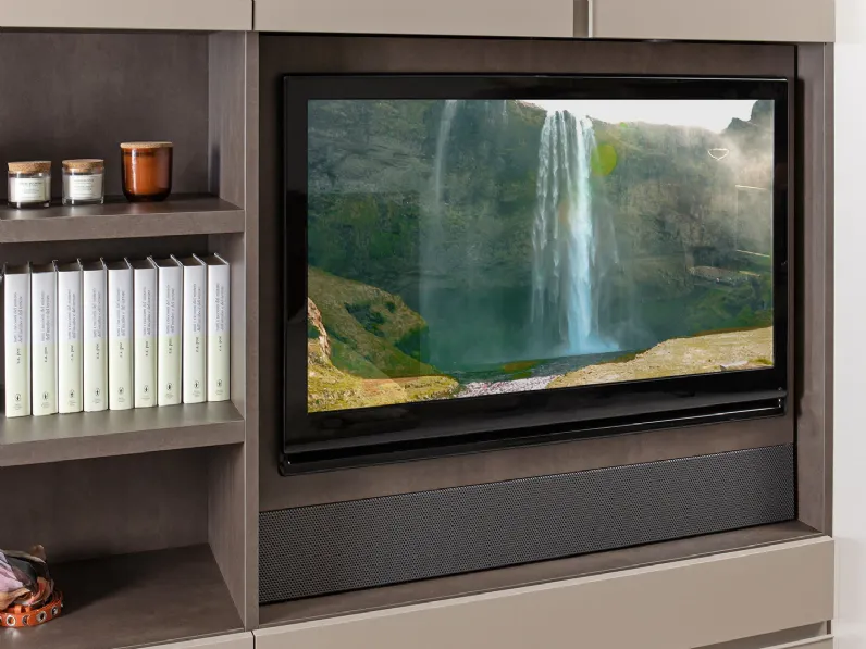 Parete attrezzata Libreria wide tv outlet Diotti.com in stile moderna a prezzo ribassato