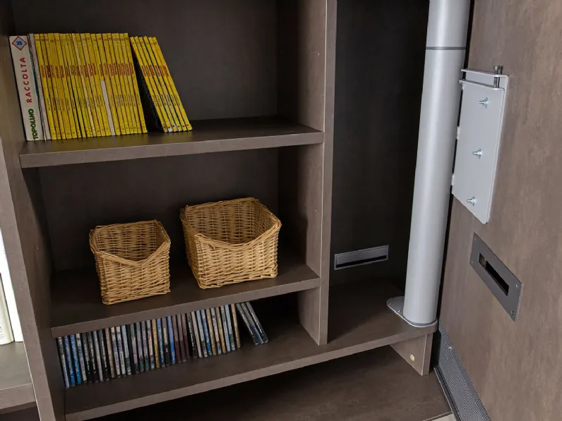 Parete attrezzata Libreria wide tv outlet Diotti.com in stile moderna a prezzo ribassato