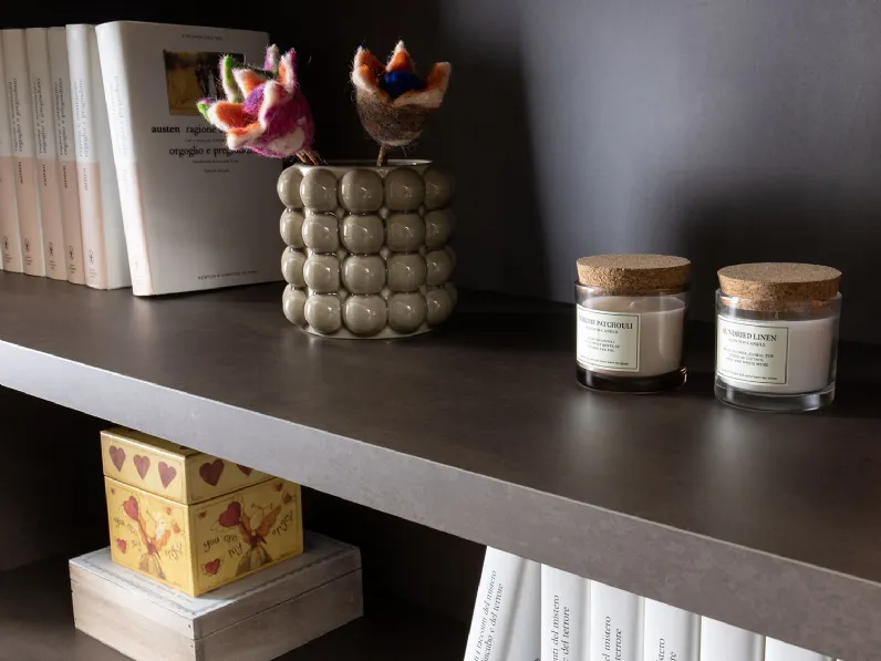 Parete attrezzata Libreria wide tv outlet Diotti.com in stile moderna a prezzo ribassato
