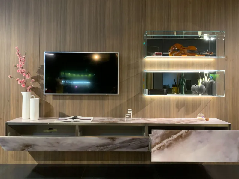 Richiedi ora il prezzo della parete attrezzata Living materia alabastro di Lago 