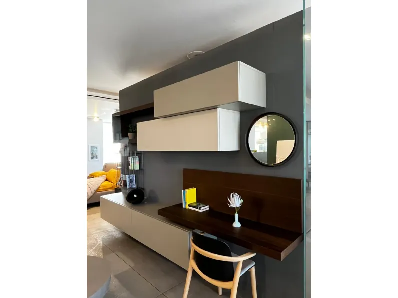 Parete attrezzata Living system lampo Sangiacomo in stile design a prezzo scontato