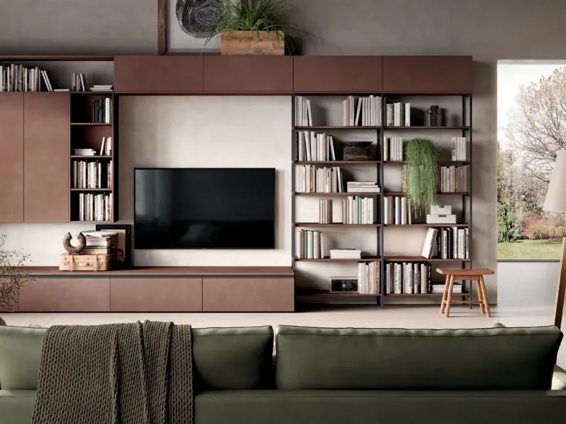 Parete attrezzata Materia cocco Essebi in stile design a prezzo scontato