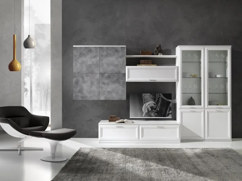 Mobile soggiorno modello Mobile-living mod.jazz con ante-telaio in promo-sconto del 40% di Gierre mobili a PREZZI OUTLET