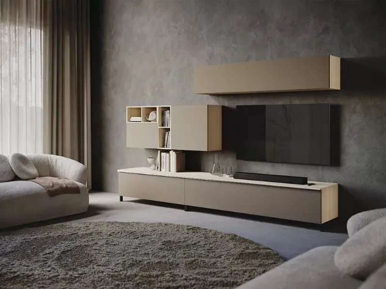 Parete attrezzata Parete soggiorno basi a terra Artigianale in stile moderna a prezzo scontato