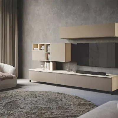 Parete attrezzata Parete soggiorno basi a terra Artigianale in stile moderna a prezzo scontato