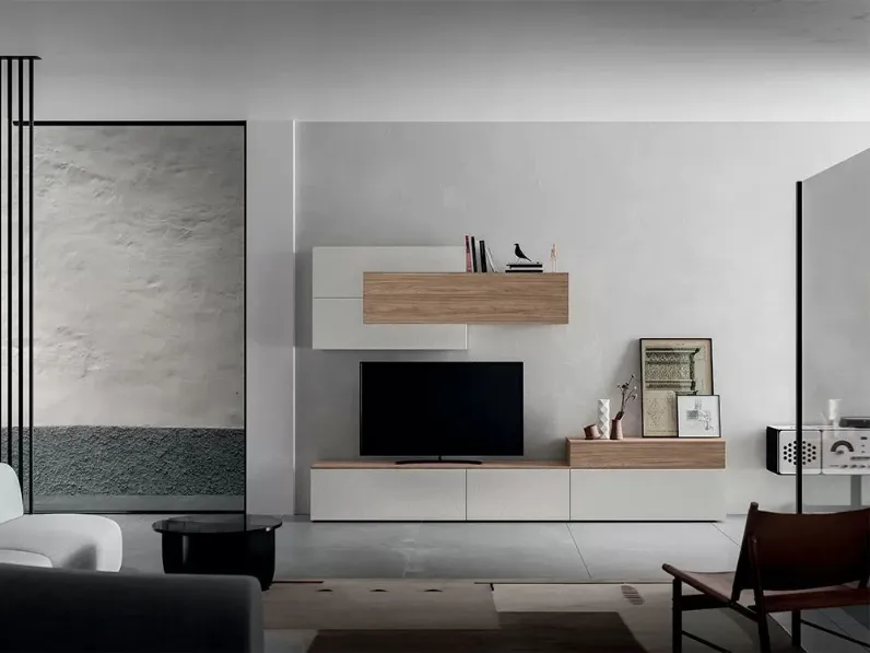 Parete attrezzata Parete soggiorno basi e pensili di Artigianale in OFFERTA OUTLET