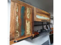 Parete attrezzata Parete soggiorno industrial e legno di Nuovi mondi collection in OFFERTA OUTLET