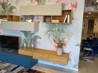 Mobile soggiorno modello Parete soggiorno tv laccata e rovere  di Sangiacomo a PREZZI OUTLET