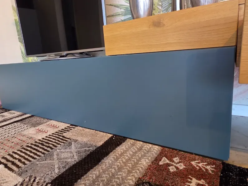 Parete attrezzata Parete soggiorno tv laccata e rovere  Sangiacomo in stile moderna a prezzo scontato