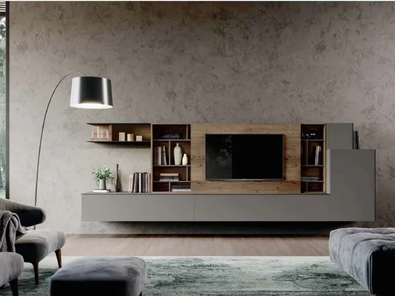 Parete attrezzata Qsm 633 Imab in stile moderna a prezzo ribassato