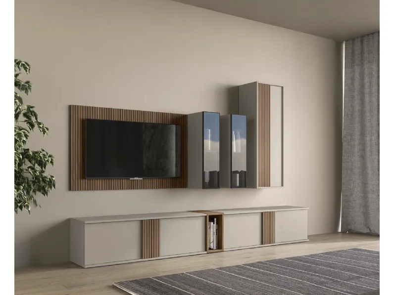 Parete attrezzata Riga day 02  Collezione esclusiva in stile design a prezzo ribassato