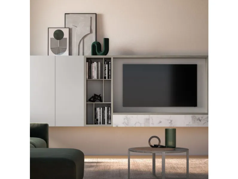 Parete attrezzata Yad 2 Orme in stile design a prezzo scontato