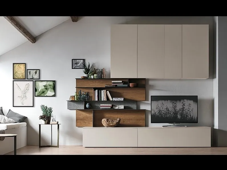 Parete attrezzata A078 Tomasella in stile design a prezzo ribassato