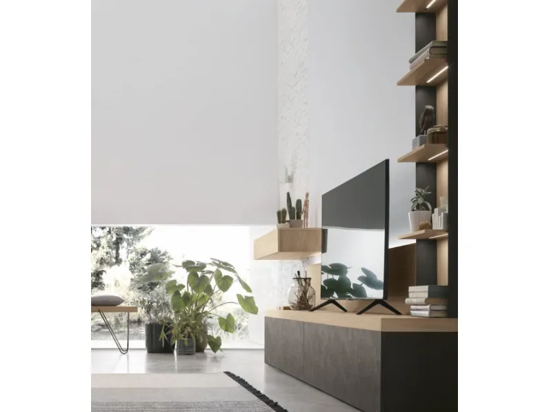 Parete attrezzata At117 Tomasella in stile design a prezzo ribassato