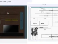 Parete attrezzata Boiserie spazio laccato elegno di Pianca in OFFERTA OUTLET