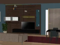 Parete attrezzata Boiserie spazio laccato elegno di Pianca in OFFERTA OUTLET