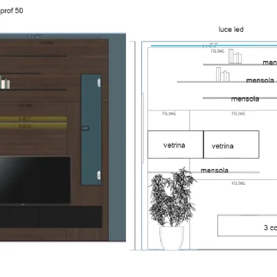 Parete attrezzata Boiserie spazio laccato elegno di Pianca scontata del 61%