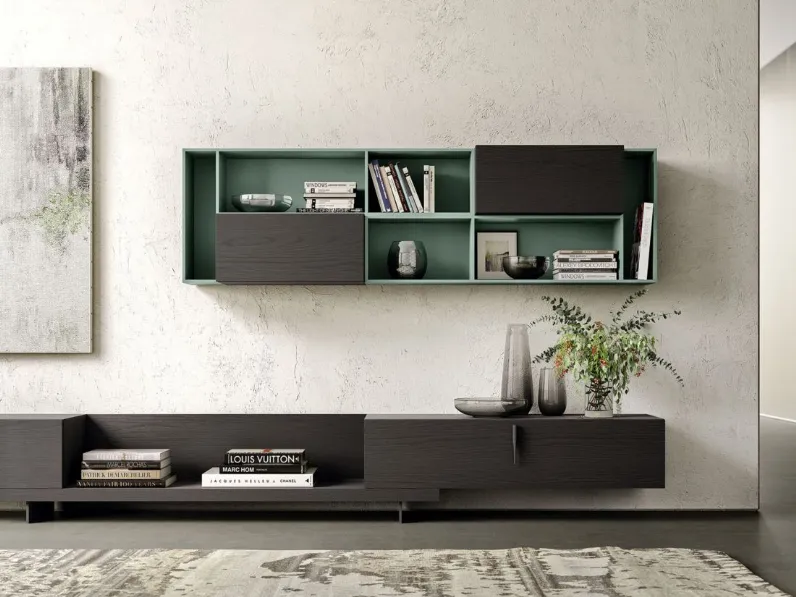 Parete attrezzata Collection day Orme in stile moderna a prezzo scontato